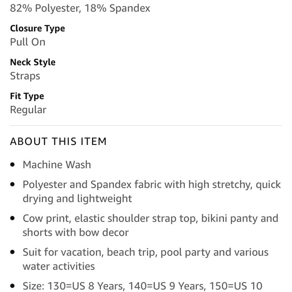 8/10 NEW! 3 PC BIKINI W BOARD SHORTS GIRLS COW - Picture 6 of 8